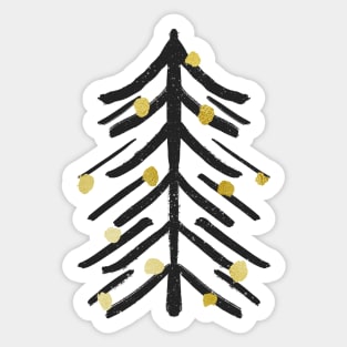 Black and gold Christmas tree Sticker